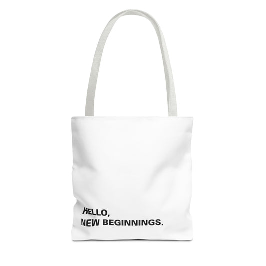 Inspirational Tote Bag - 'Hello, New Beginnings' - Perfect for Everyday Use & Gift Giving